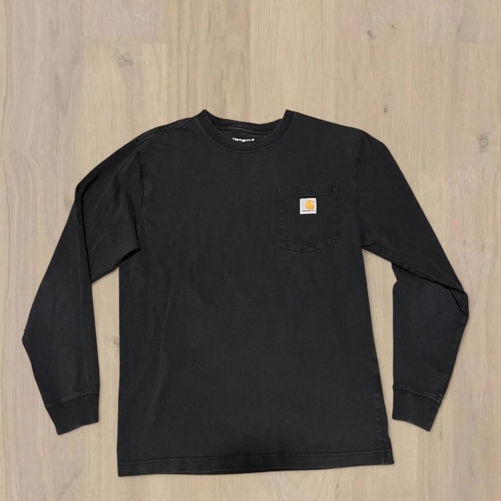 Carhartt Black Loose Fit Long Sleeve Pocket Tee Size S